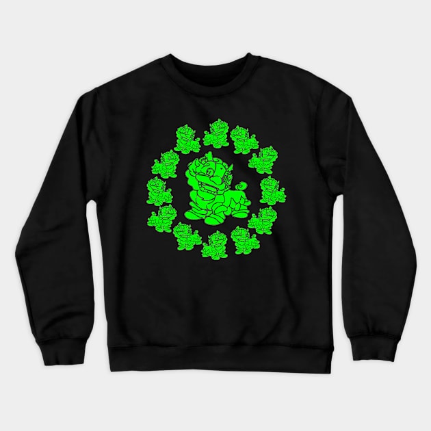 Green Dragons Dancing Crewneck Sweatshirt by Nuletto